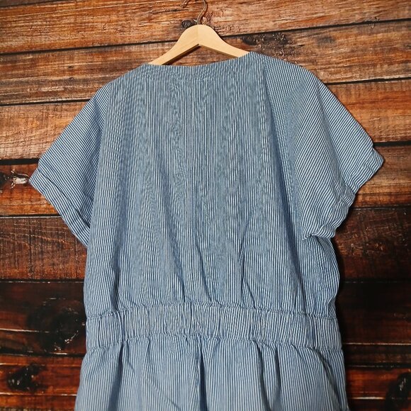 American Eagle Romper XL Striped Tie Front Button Down 100% Cotton Jumpsuit - Picture 6 of 9